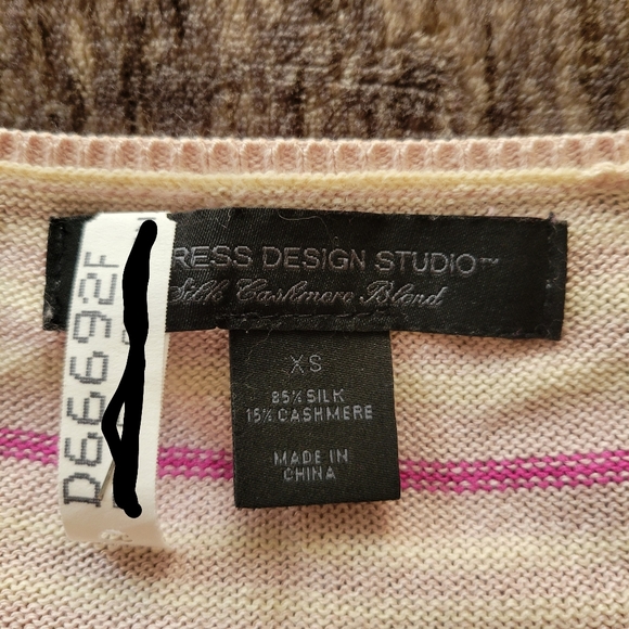 Express Vintage Silk Cashmere Striped Sweater - Picture 4 of 5